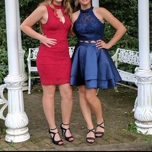 Alyce Navy Blue Two Piece Homecoming Dress